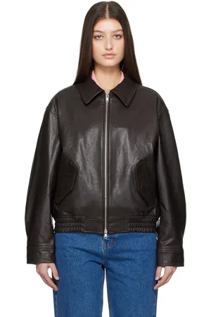 DUNST Blouson brun en cuir d