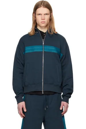 Lanvin Blouson bleu à glissière et à garnitures Curb