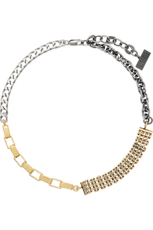 Maison Margiela Collier argenté et doré en chaines mixtes