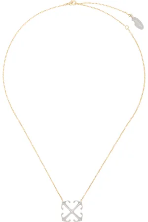 OFF-WHITE Collier argenté et doré à pendentif à quatre flèches