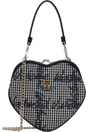 Vivienne Westwood Sac en forme de cœur Belle noir et blanc à monture de bourse