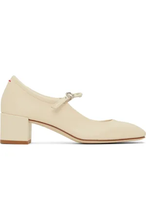Aeyde Chaussures Charles IX à talon bottier Aline blanc cassé en cuir