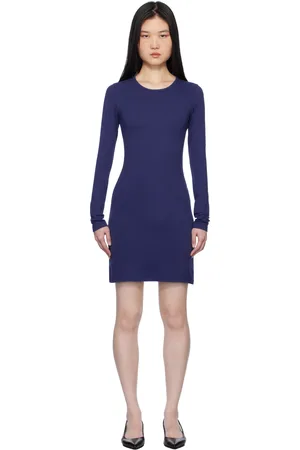 Gil Rodriguez Robe courte à manches longues bleu marine - Bellevue
