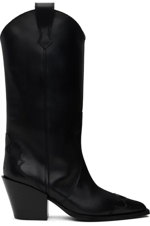 Aeyde Bottes de cowboy Ariel noires en cuir