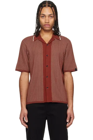 RAG&BONE Chemise de camp Harvey bourgogne en tricot
