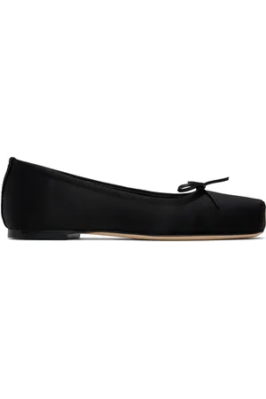 Aeyde Ballerines Gabriella noires en satin