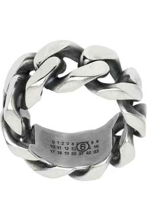 Maison Margiela Bague argentée à logo numérique