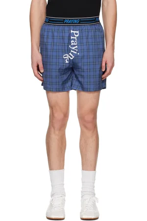 Praying Maillot de bain de style boxer bleu