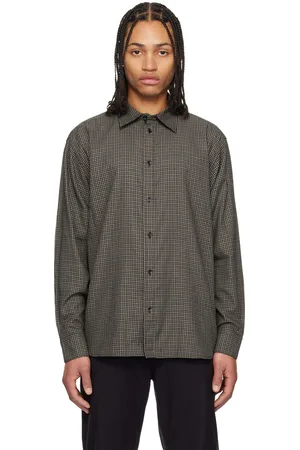 RAG&BONE Chemise Matthew kaki et noir à motif à carreaux