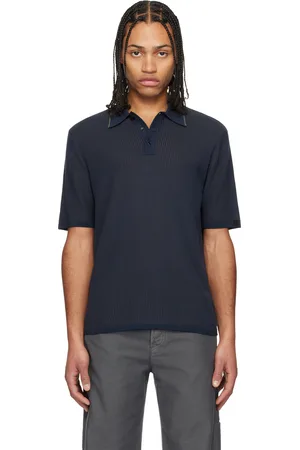RAG&BONE Polo Harvey bleu marine en tricot
