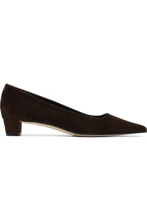 Aeyde Chaussures à talon bottier Judi brunes en suède