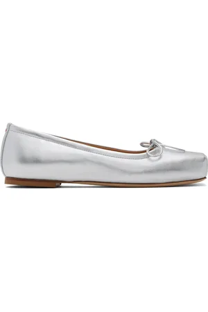 Aeyde Ballerines Gabriella argentées en cuir