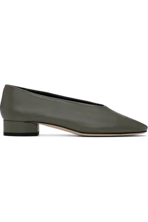 Aeyde Ballerines Delia grises en cuir