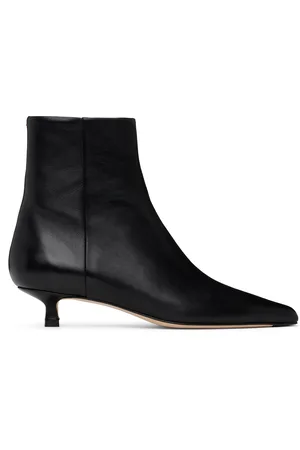 Aeyde Bottines Sofie noires en cuir