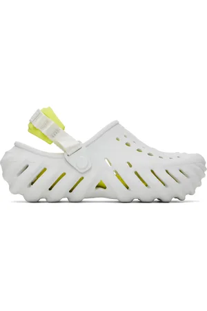 Crocs Sabots blanc et jaune à semelle Echo