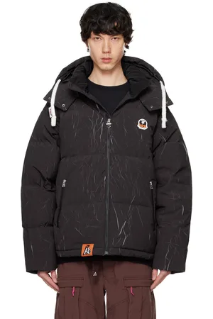 A Bathing Ape Blouson noir en duvet à logo Moonface et à motif camouflage