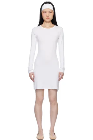 Gil Rodriguez Robe courte à manches longues blanche - Bellevue
