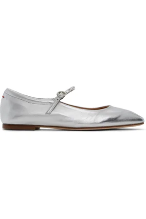Aeyde Ballerines de style Charles IX Uma argentées en cuir