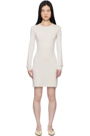 Gil Rodriguez Robe courte à manches longues blanc cassé - Bellevue