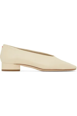 Aeyde Ballerines Delia blanc cassé en cuir