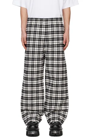 Vetements Pantalon de pyjama noir en flanelle froissée à garniture métallisée
