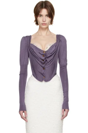 Vivienne Westwood Chemisier de style cardigan Bea mauve à corset