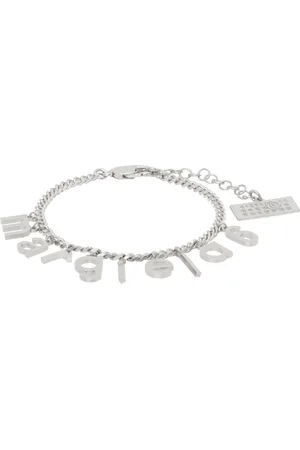 Maison Margiela Bracelet argenté à breloques à logo