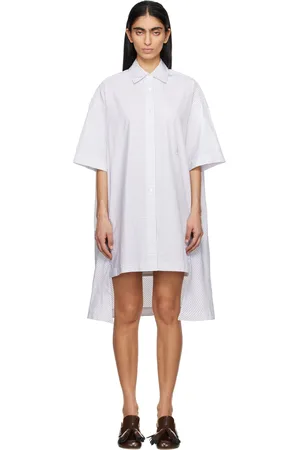 J.W.Anderson Robe chemise midi blanche à ourlet allongé à l
