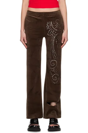 Praying Pantalon de détente évasé brun en velventine