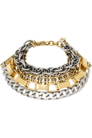Maison Margiela Bracelet-chainette étagé argenté et doré