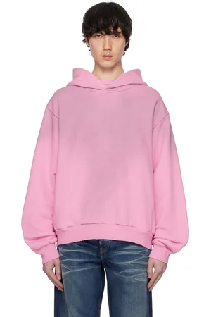 Acne Studios Pull à capuche rose à logo