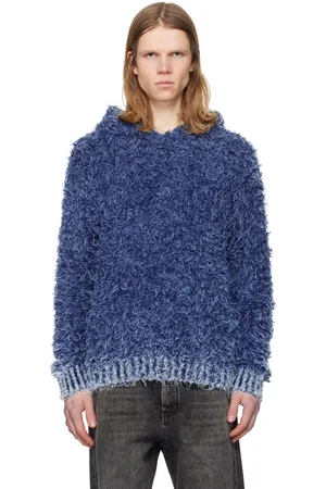 Diesel Pull à capuche Dave bleu en tricot