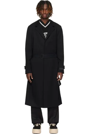 Maison Margiela Trench noir en gabardine de laine et de coton