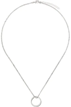 Maison Margiela Collier argenté à pendentif à logo