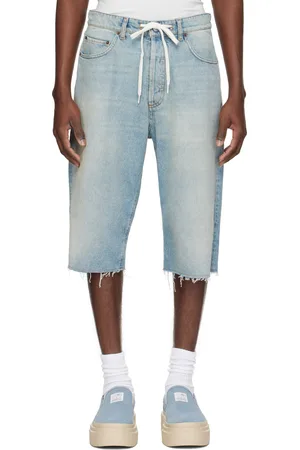Maison Margiela Short bleu en denim à cordon coulissant