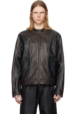 Diesel Blouson Krixy noir et brun en cuir