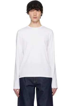 Acne Studios T-shirt à manches longues blanc à coupe classique