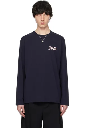J.W.Anderson T-shirt à manches longues bleu marine à logo et texte imprimés
