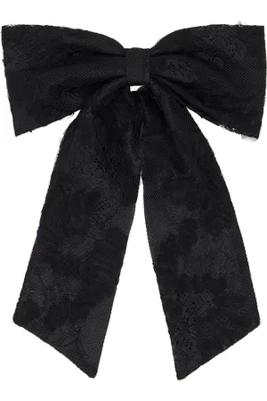 Anna Sui Barrette Bombo noire en dentelle à boucle décorative