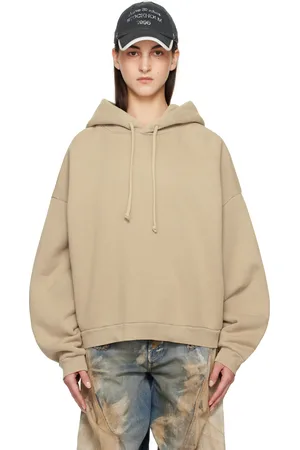 Acne Studios Pull à capuche teint en plongée beige