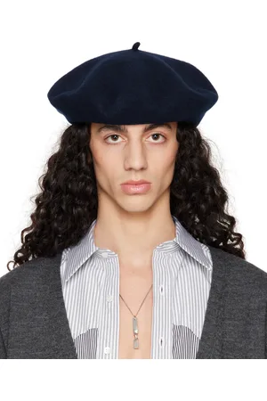Maison Margiela Béret bleu marine en laine épaisse