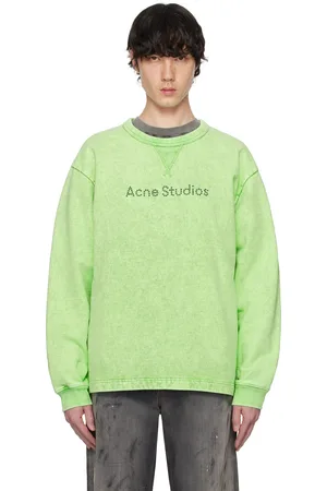 Acne Studios Pull molletonné vert à logo à ornements facettés