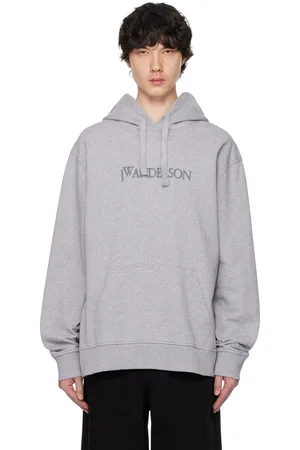 J.W.Anderson Pull à capuche gris à logo brodé