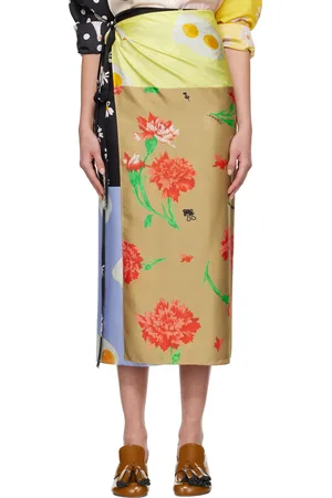 Moschino Jupe midi multicolore à motif fleuri imprimé