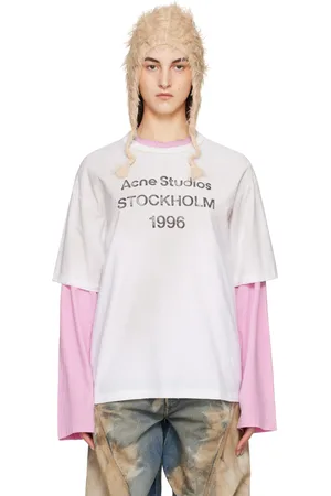 Acne Studios T-shirt blanc cassé à logo