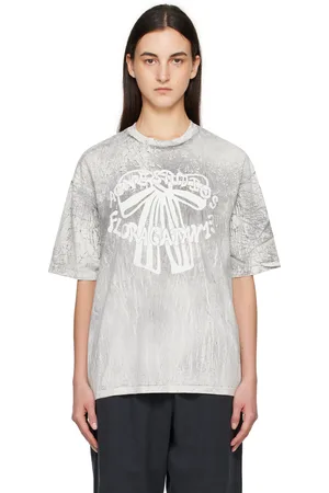 Acne Studios T-shirt noir et blanc à motif graphique