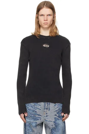 Diesel Pull Darin noir en tricot à ferrure à logo