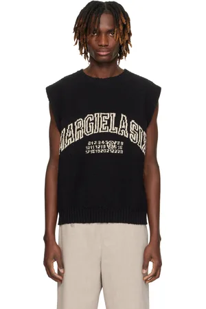 Maison Margiela Gilet noir et blanc cassé à panneaux