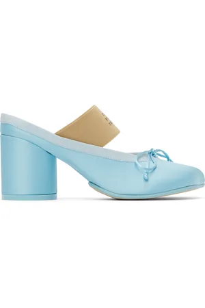 Maison Margiela Mules de style ballerine bleues en satin