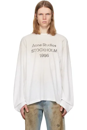 Acne Studios T-shirt décontracté blanc cassé à logo